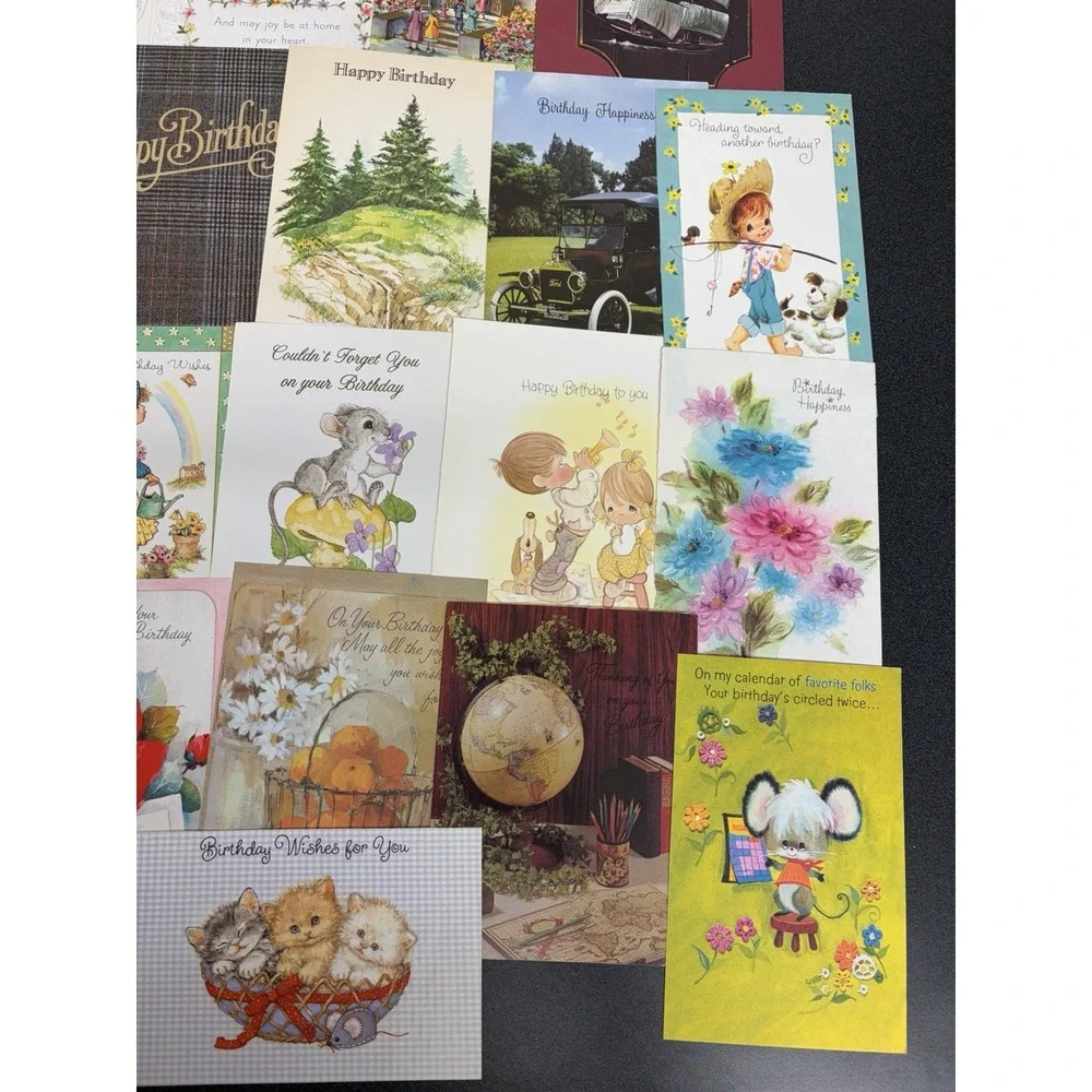 Vintage Birthday Cards Some Fronts ONLY Scrapbooking Crafts Decoupage Lot of 50+